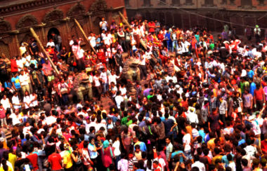 Holi Festival in Durbar square Nepal