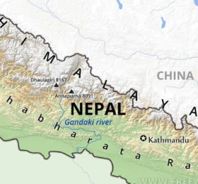 Nepal's Physical Map