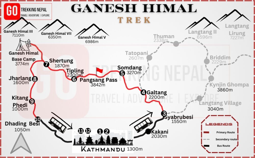 Ganesh Himal Map