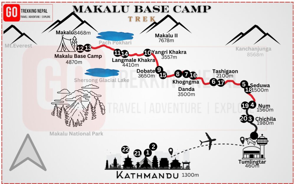 Makalu Base Camp Map