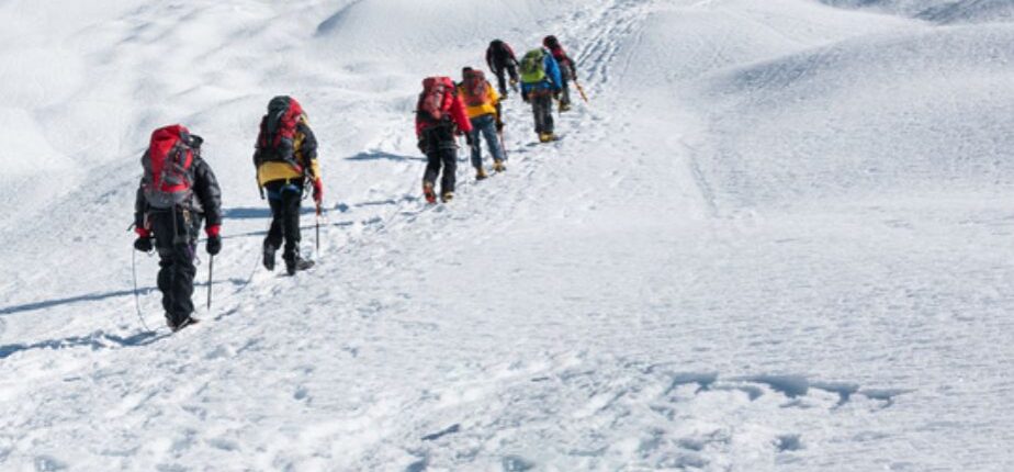 Climbing to Island Peak.