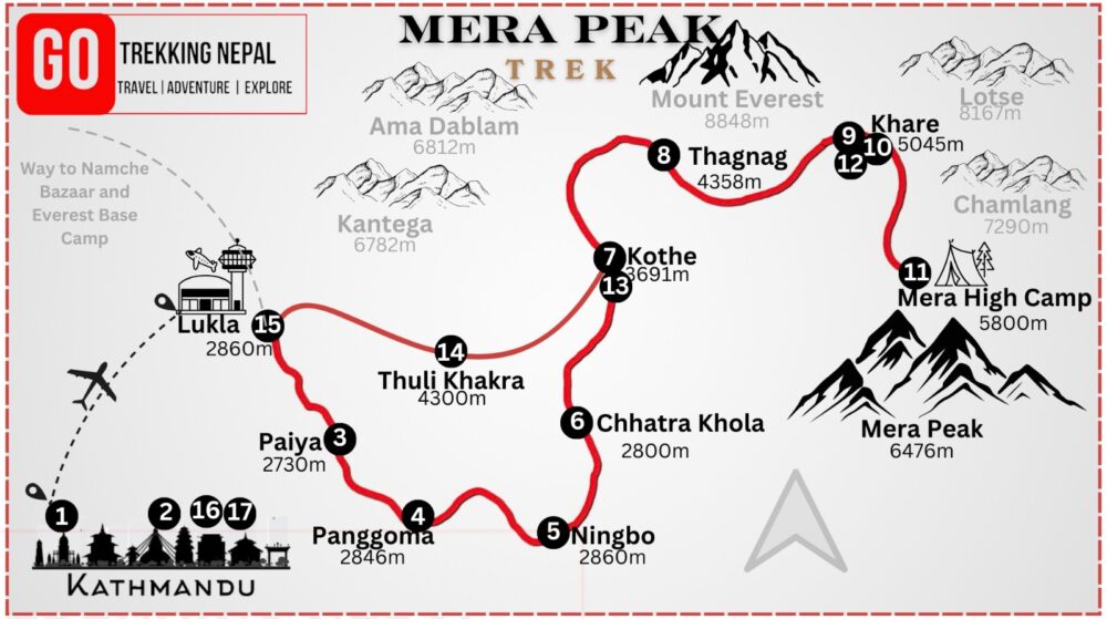 Mera Peak Climbing Map